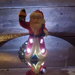 Handpanted Ceramic Santa Candle Holder